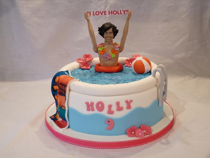 HARRY STYLES DOLL SWIMMING POOL CAKE