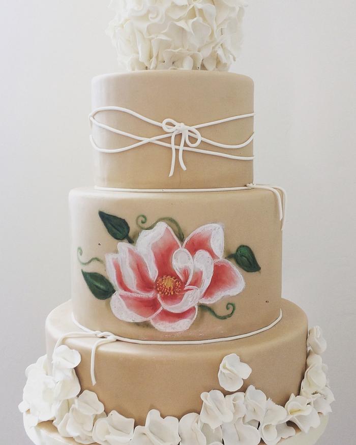 Camelia wedding cake