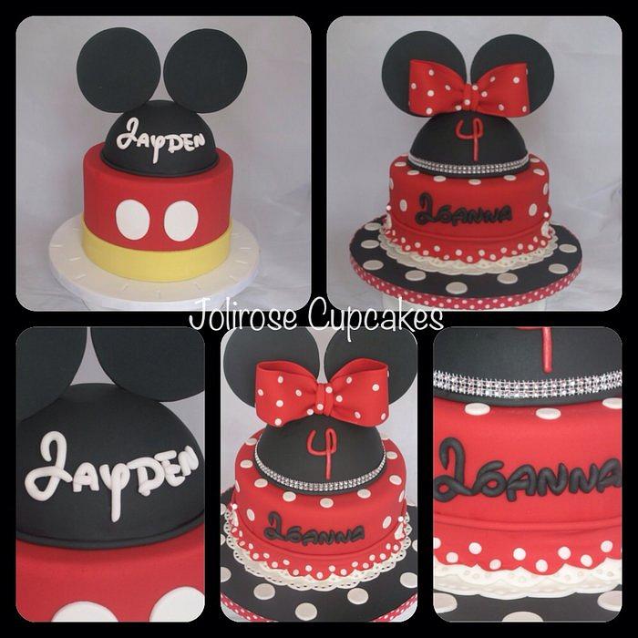 Mickey and Minnie Cakes