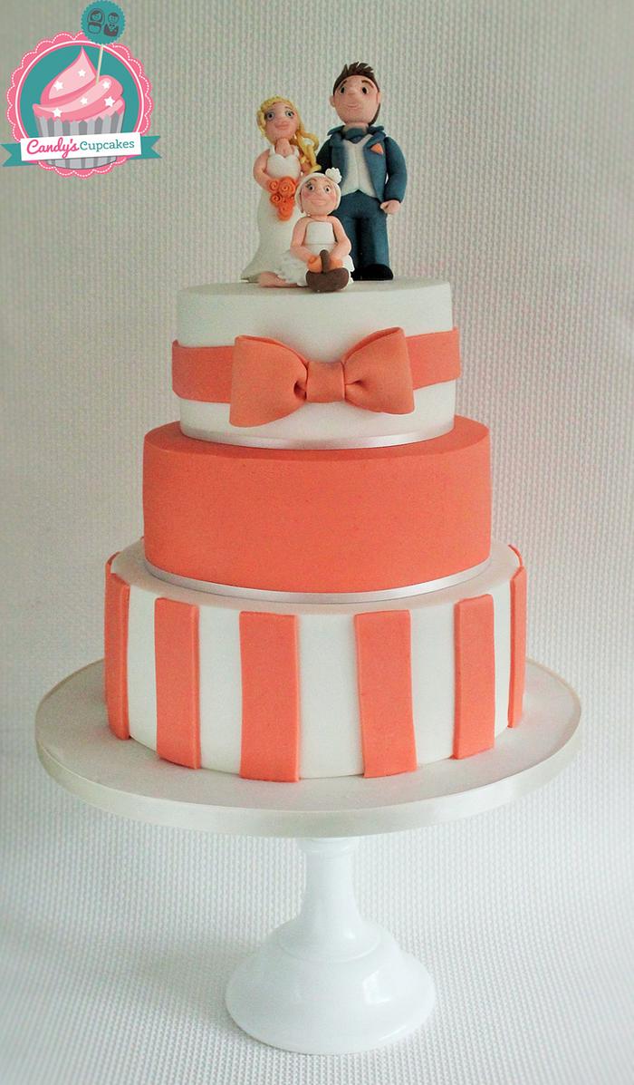 Orange Autumnal Wedding Cake