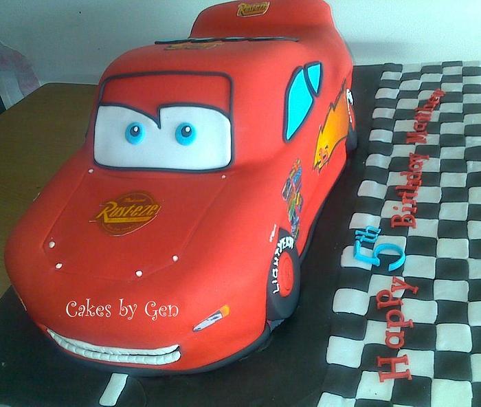 My first Lightning McQueen Cake