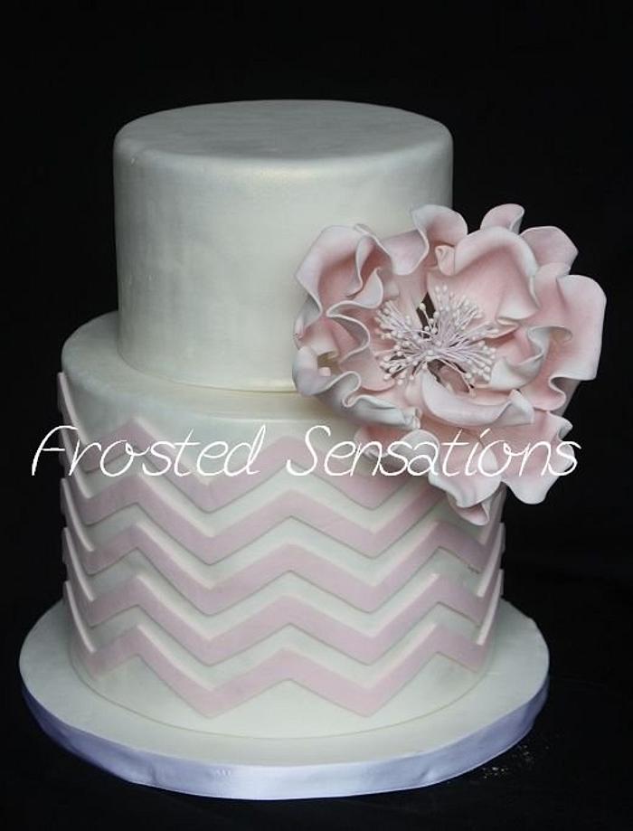 Double barrel wedding cake