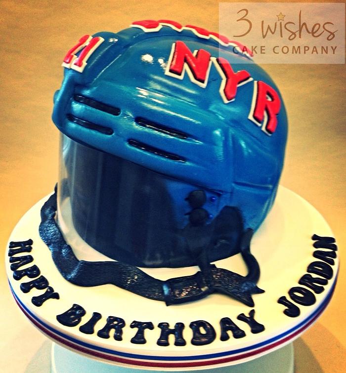 Ice hockey helmet cake