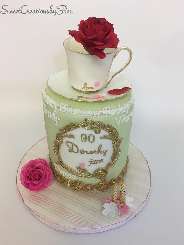 90th Birthday cake - Decorated Cake by - CakesDecor