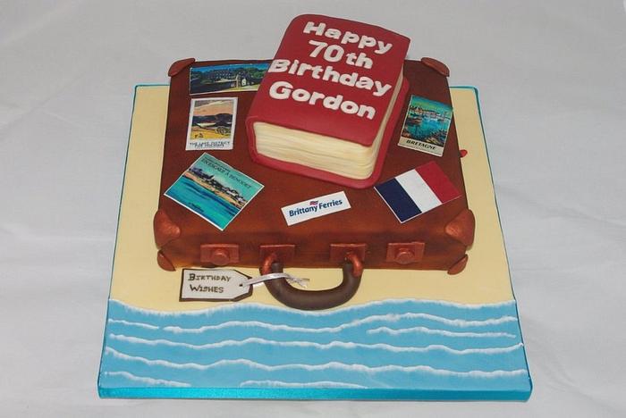 Travel-themed birthday cake