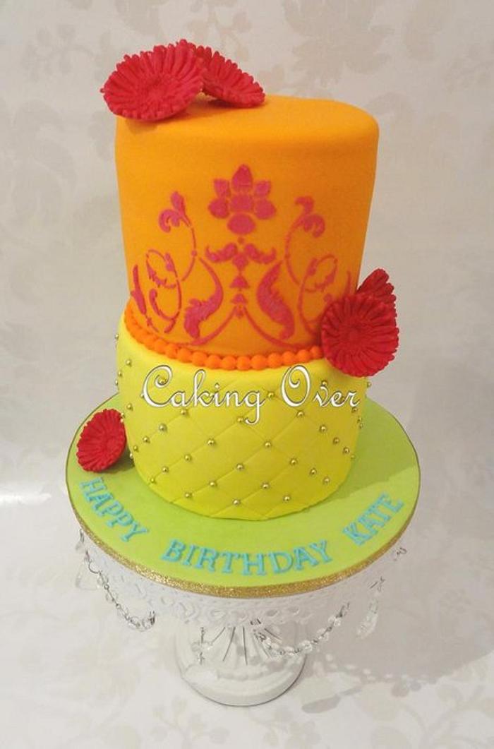 Colourful Gerbera Cake 