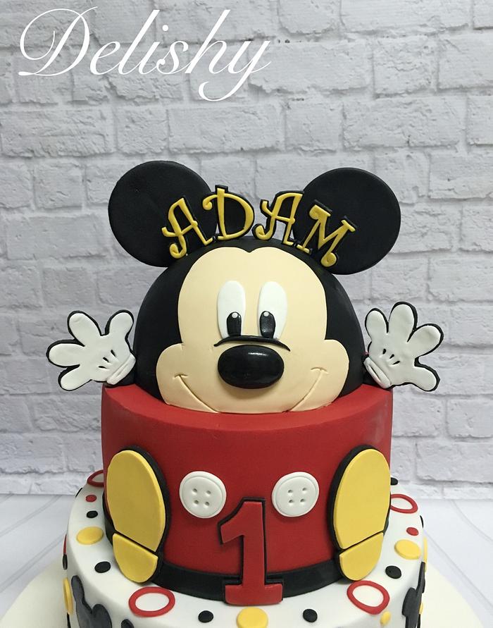 Mickey Mouse first birthday cake 