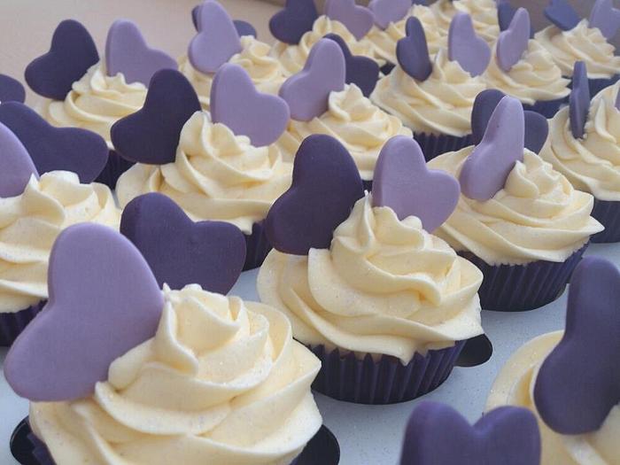 Purple Heart cupcakes