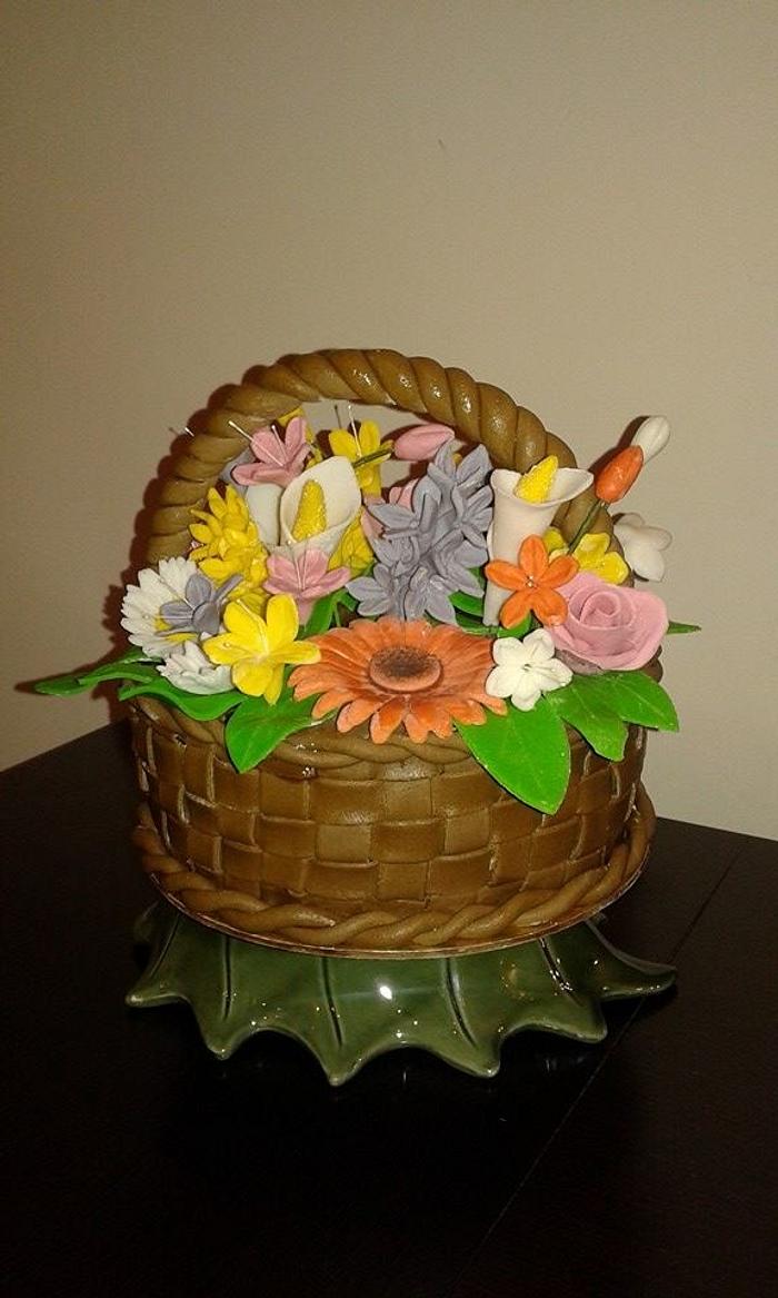 flower basket cake