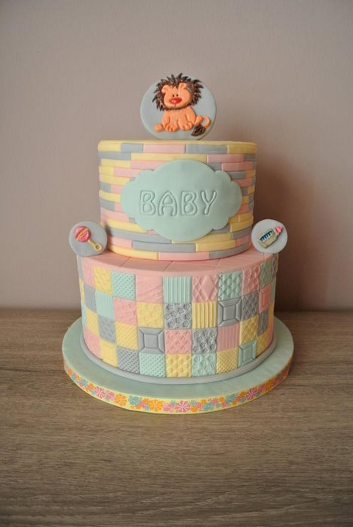 Pastel babyshower cake