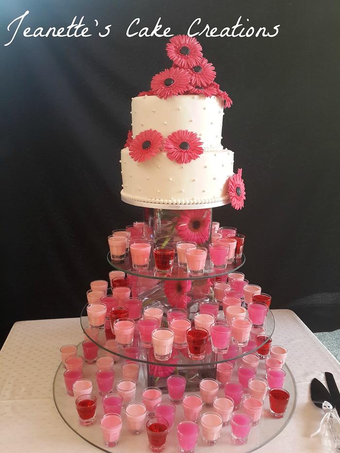 Gerbera daisy wedding cake