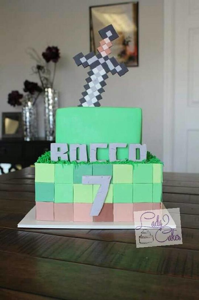 Minecraft inspired Cake