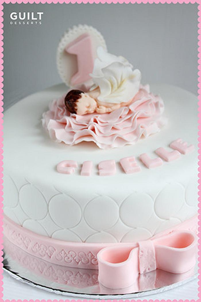 1 month baby shower cake and mini cakes