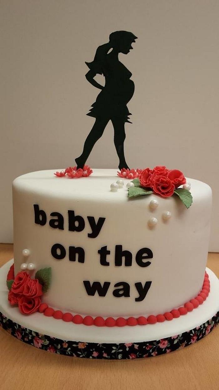 Elegant baby shower cake