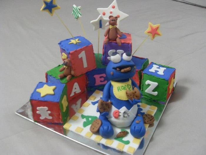 Cookie Monster Birthday cake