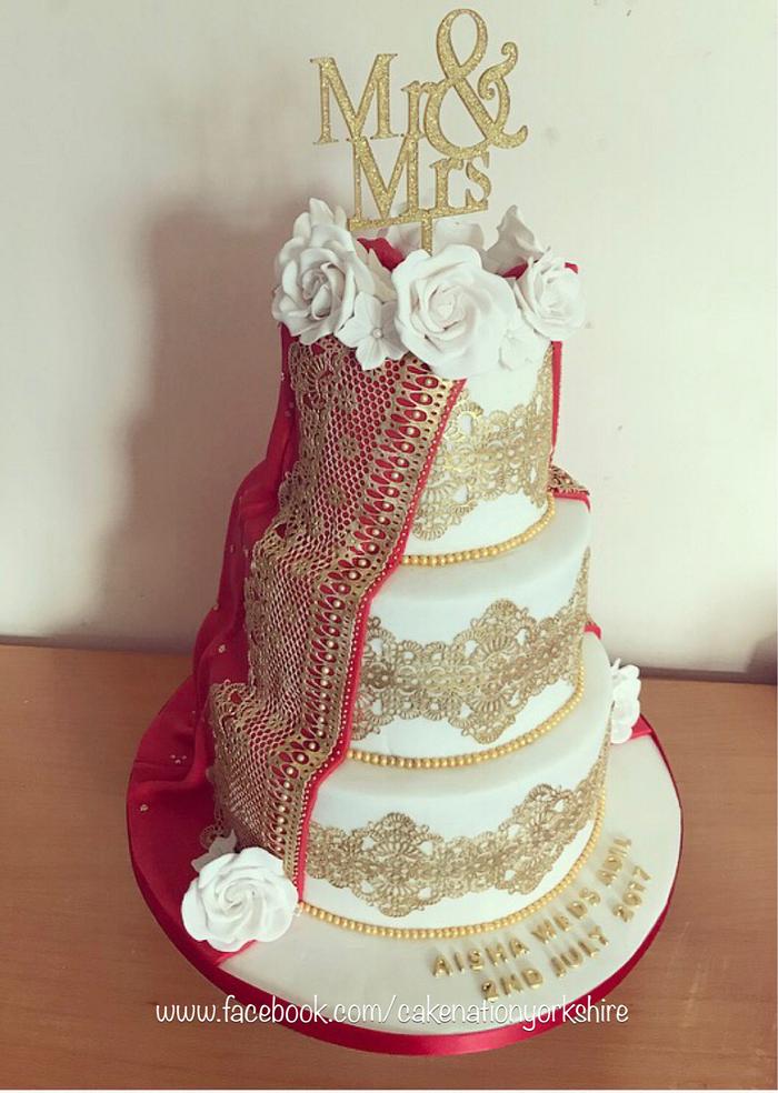Sari wedding cake 