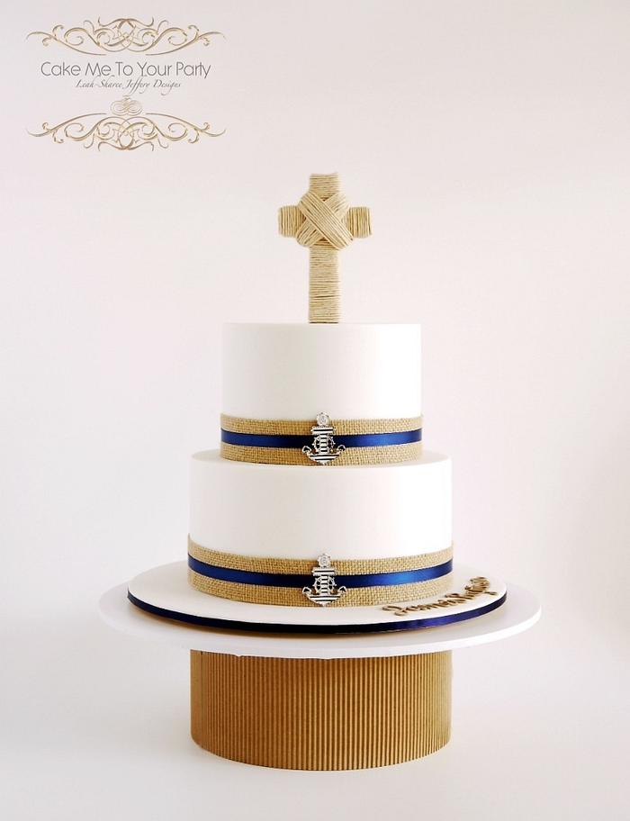 Nautical Baptism Cake (for little boy)