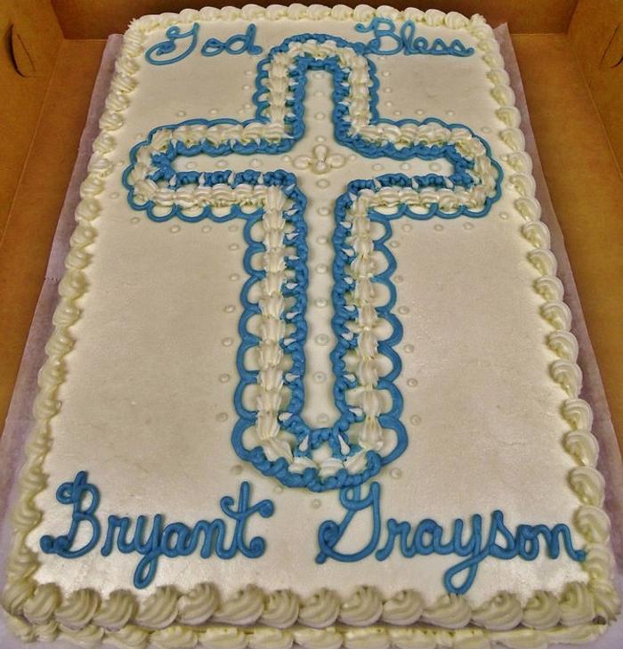 Christening cross cake 100% Buttercream