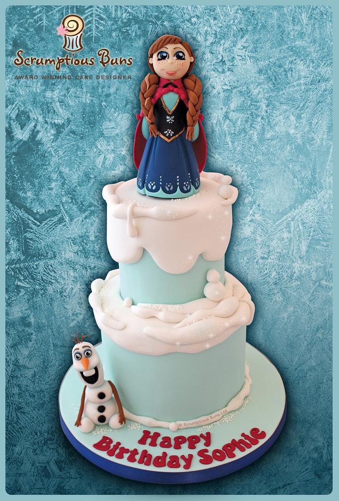 Frozen Ana & Olaf Birthday Cake