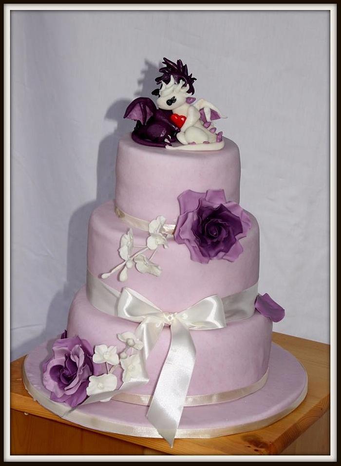 Lila wedding cake