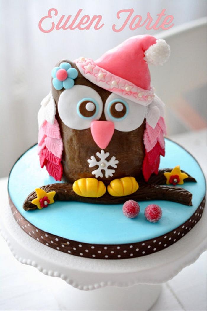 owl christmas cake