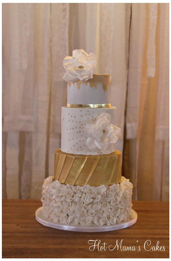 Ruffled with Gold Wedding