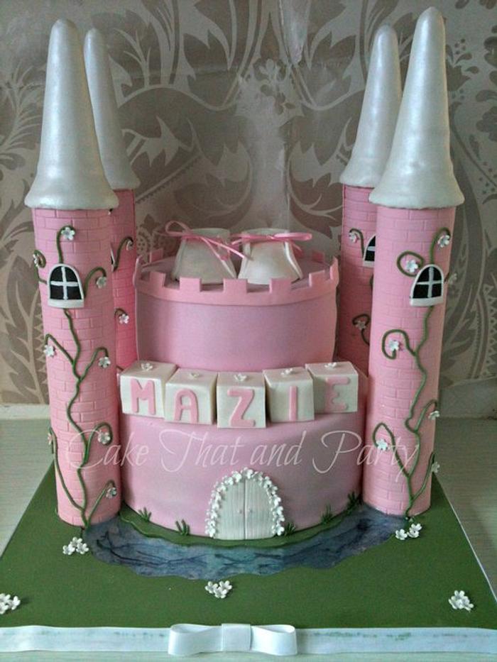 Castle christening cake 