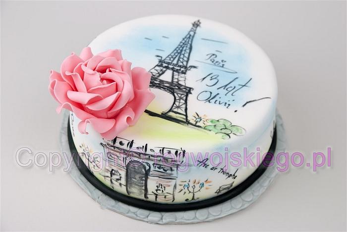 Paris Cake / Tort z motywem Paryż
