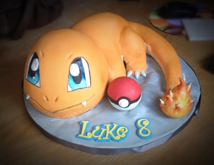 3D Charmander cake