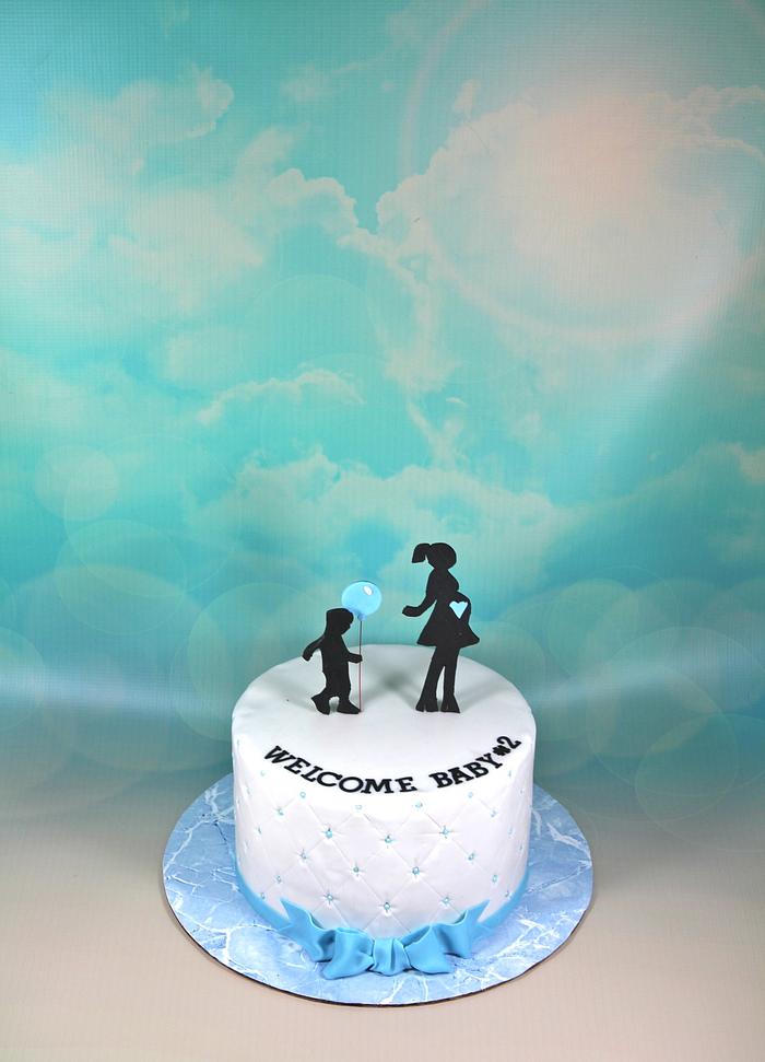 Silhouette Baby shower cake
