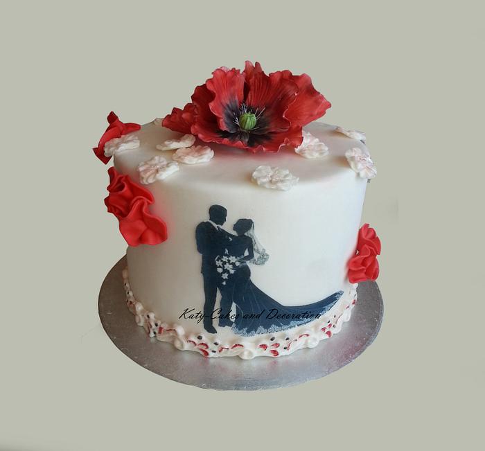 Wedding poppy cake