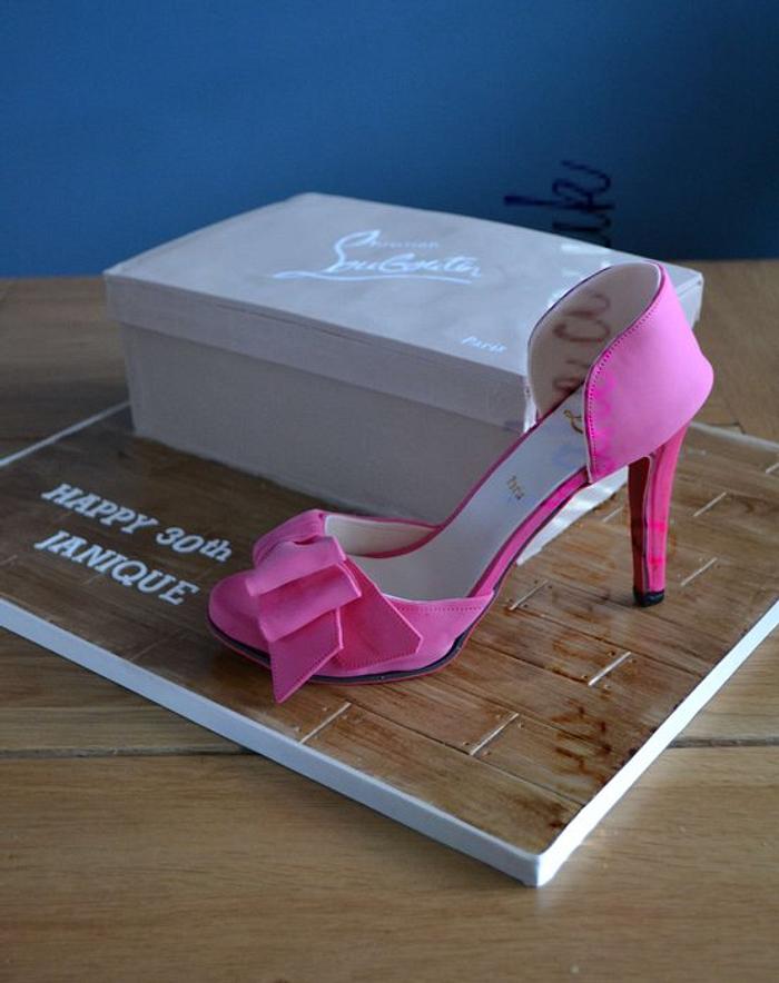 Louboutin Shoe Box Cake and Shoe