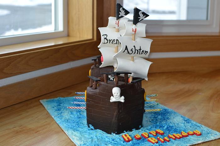 Arrrgh! Pirate Ship Birthday Cake