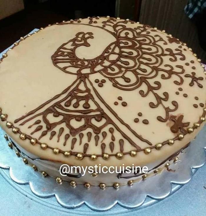 Henna Colour Buttercream Birthday Cake For Woman/Girl
