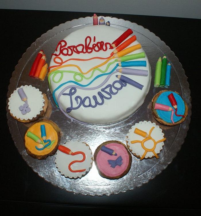 A rainbow cake