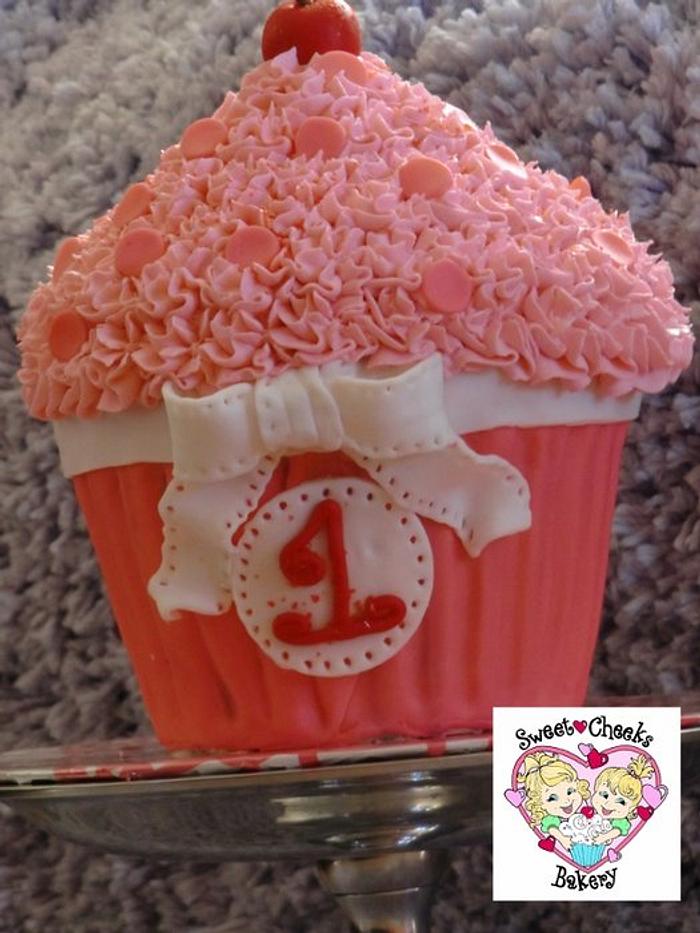 First Birthday Smash Cake - Giant Cupcake