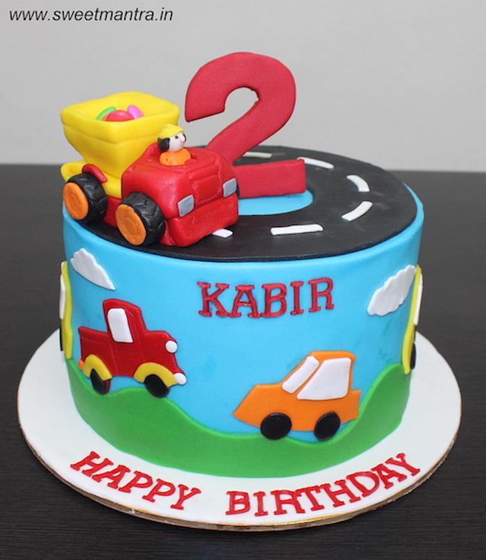 Car tractor cake