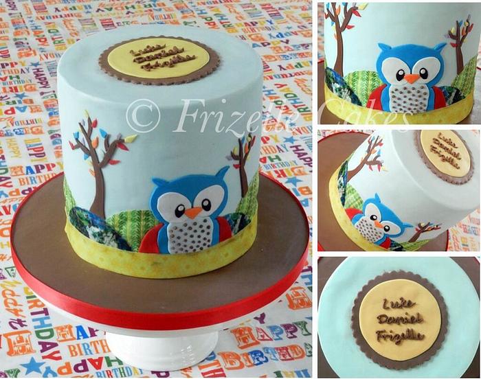 Double barrelled owl cake 