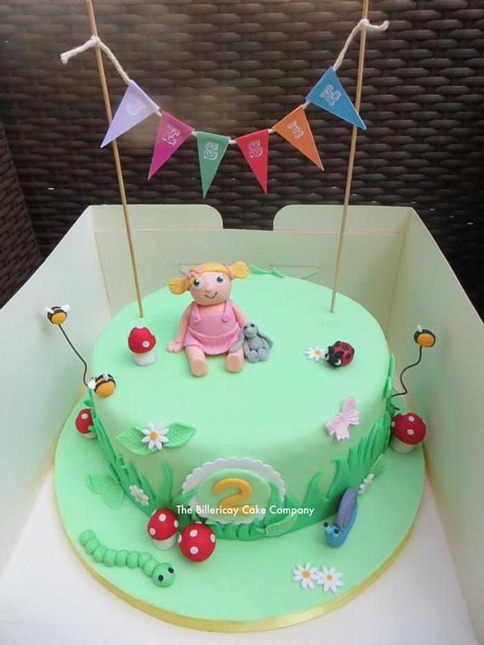 Little Girl in Garden Cake