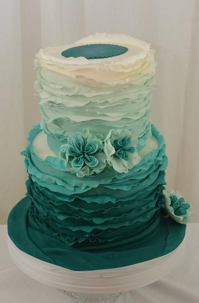 Turquoise Ombre Cake