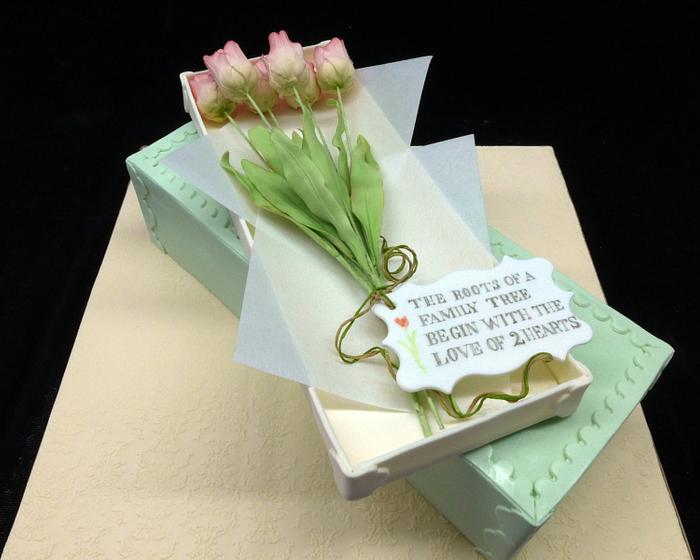 Flower box anniversary cake