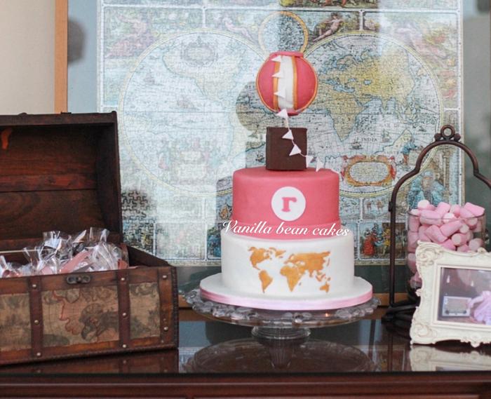Vintage around the world cake