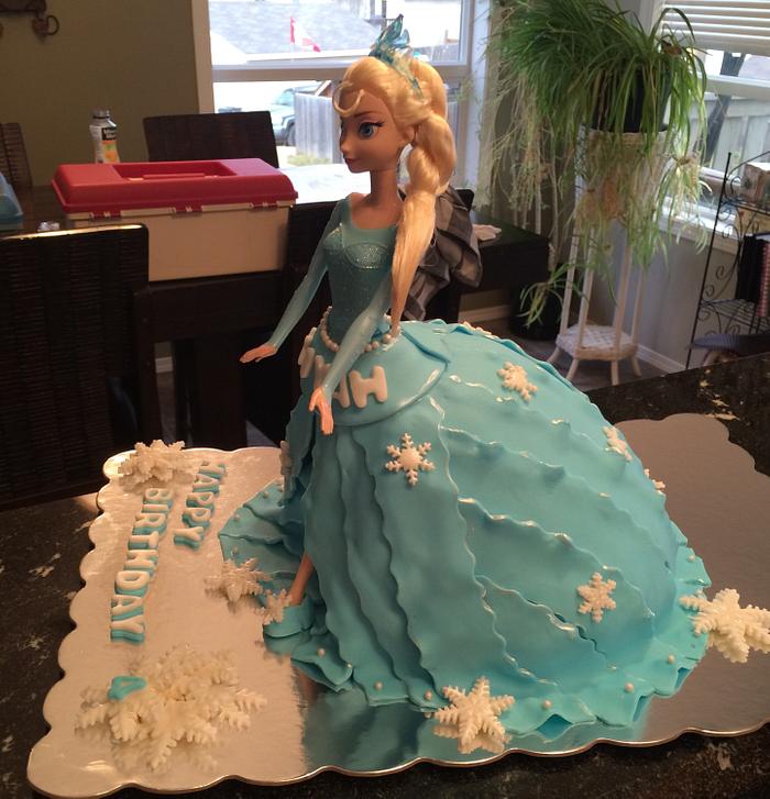 Frozen cake and cupcakes 