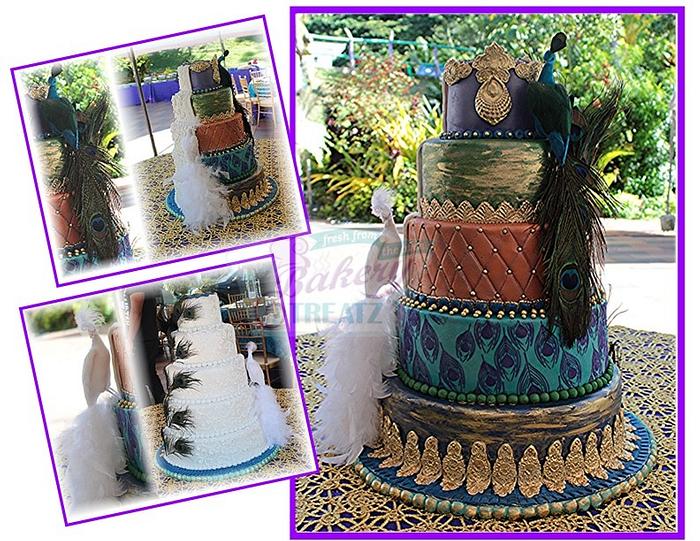 Peacock wedding cake 