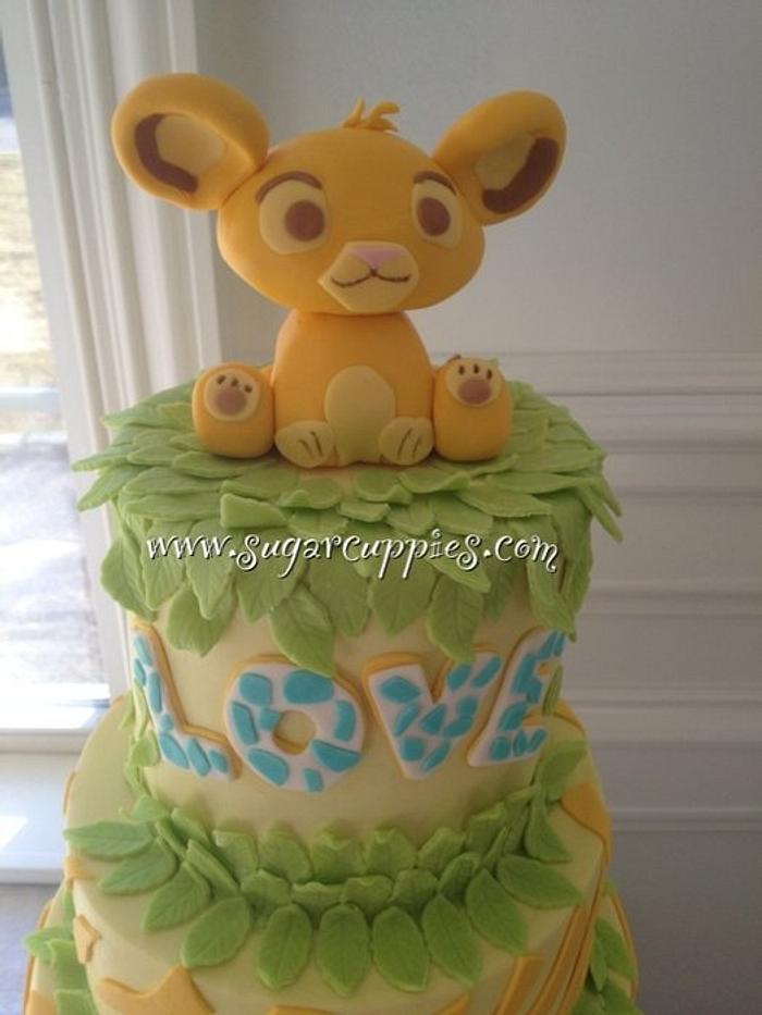 Simba Baby Shower Cake