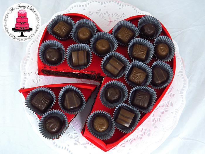 Valentines Day Chocolate Heart Cake