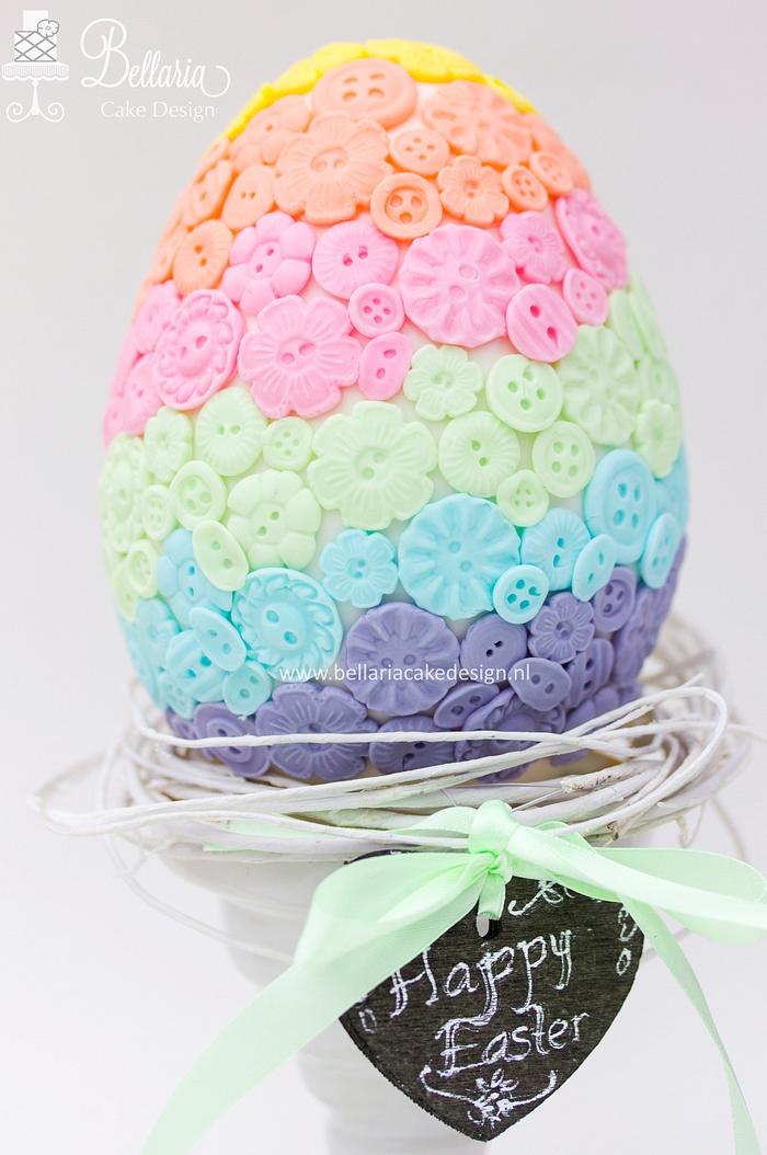 Pastel buttons Easter egg cake