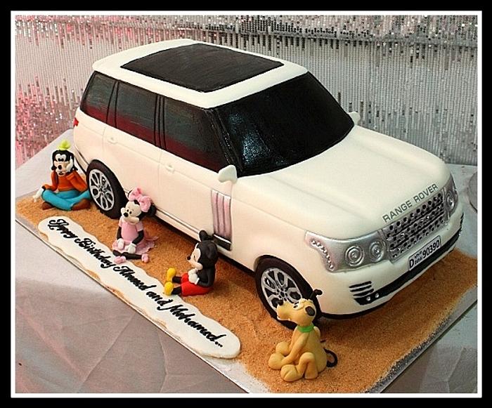 Range Rover Cake and Mickey Mouse and friends