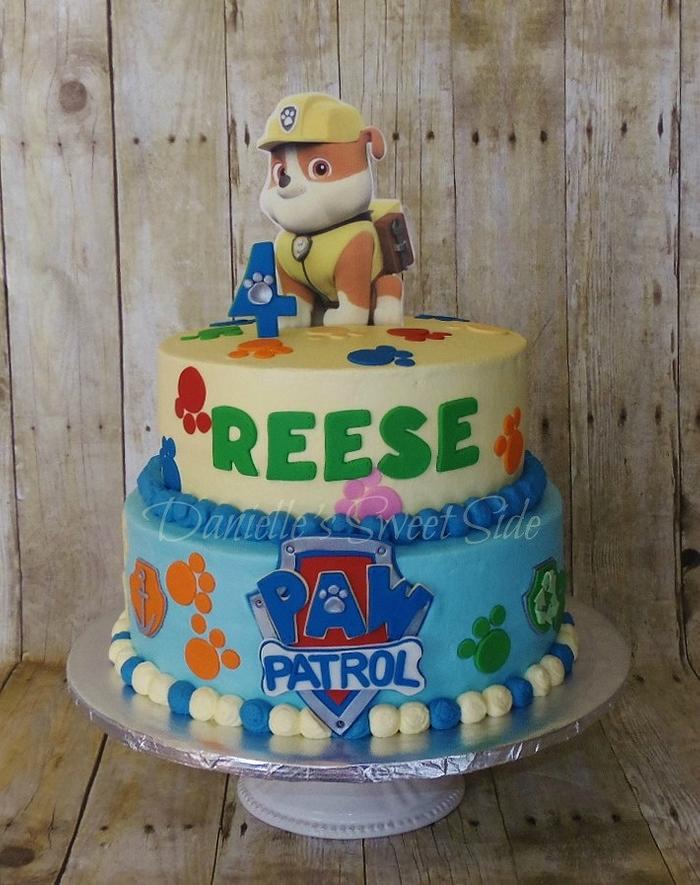 Rubble Paw Patrol 4th Birthday Cake