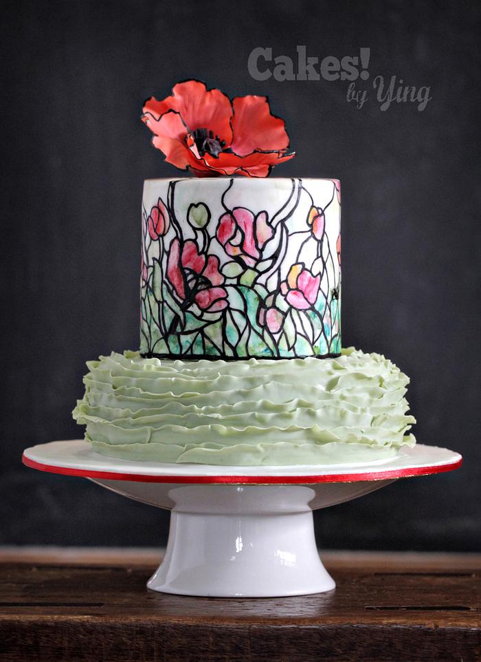 Poppy Stained Glass Cake